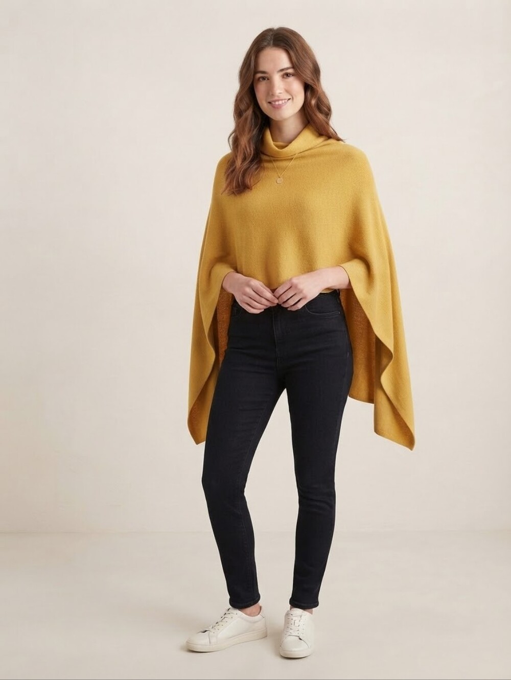 Coco + Carmen Mustard Poncho Sweater